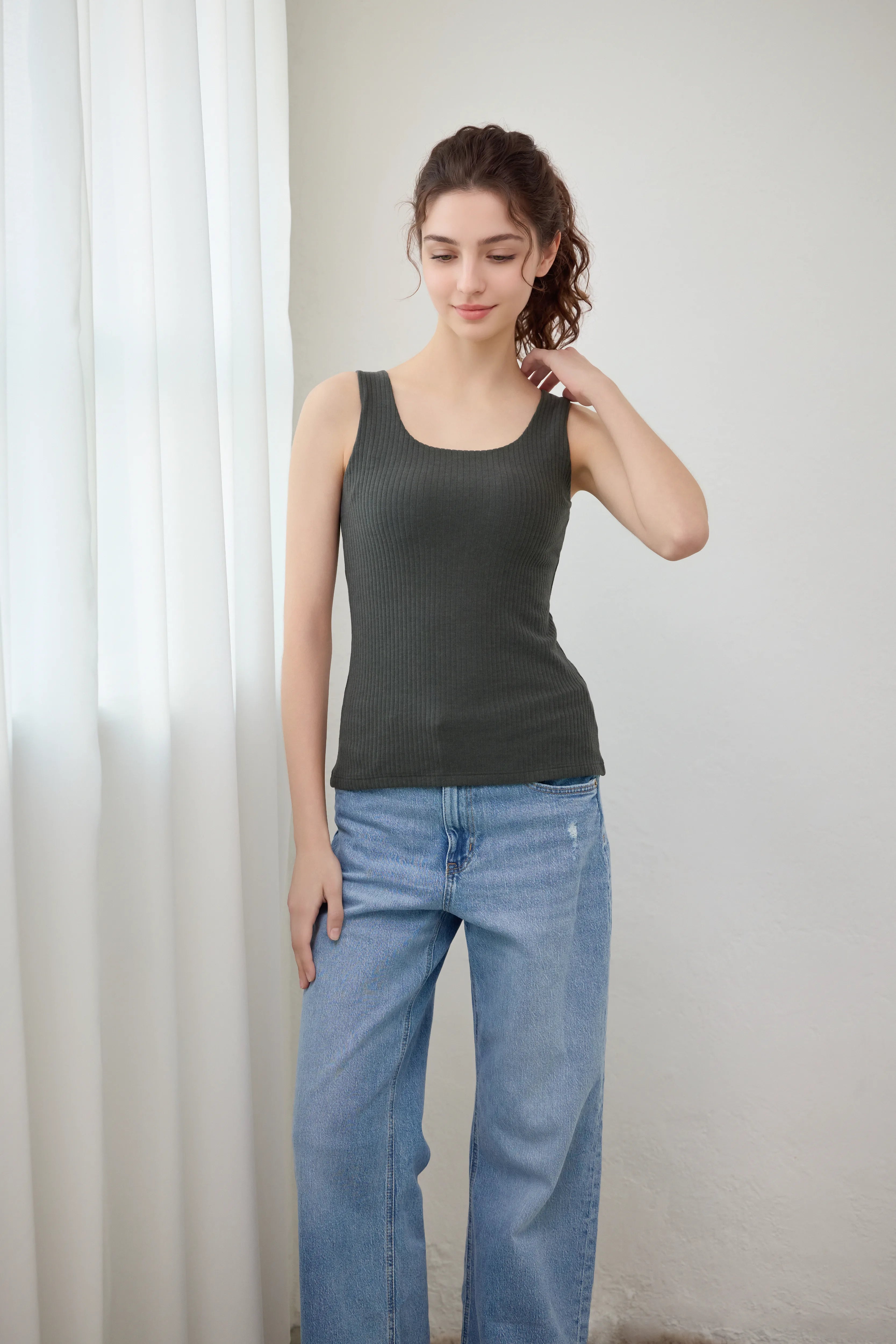 Velour Ribbed Bra Top