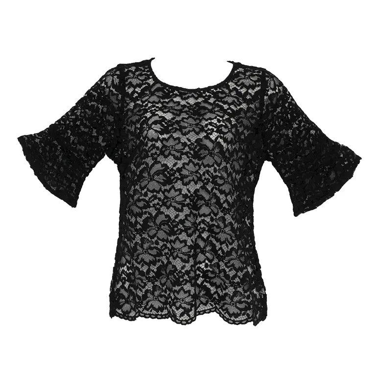 Floral Lace Half-Sleeve Top