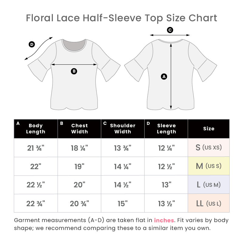 Floral Lace Half-Sleeve Top