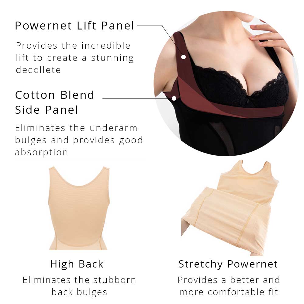 Mesh Bust-Lifting Body Shaper