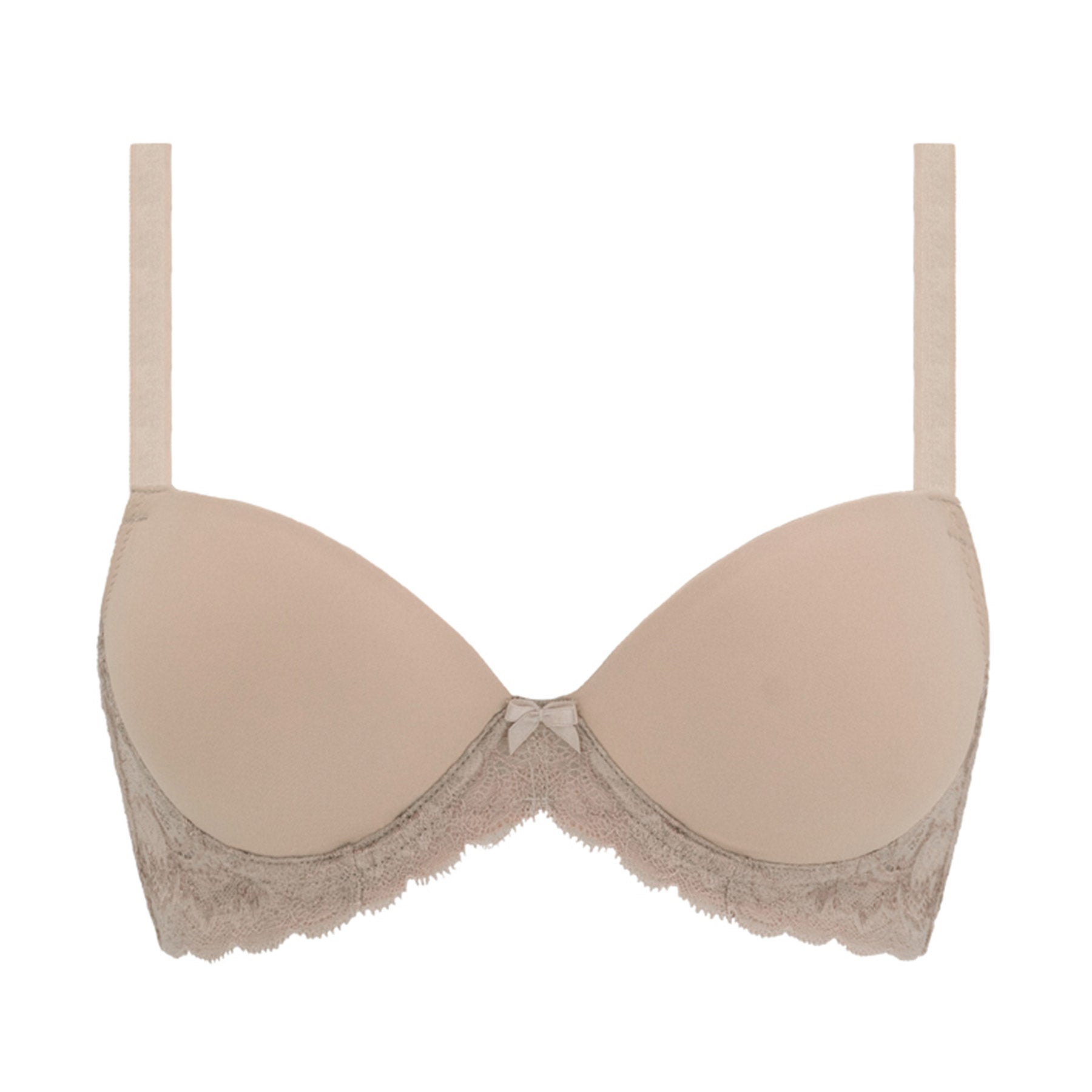 Soft Cotton Tee Shirt Moulded Bra in Mocha
