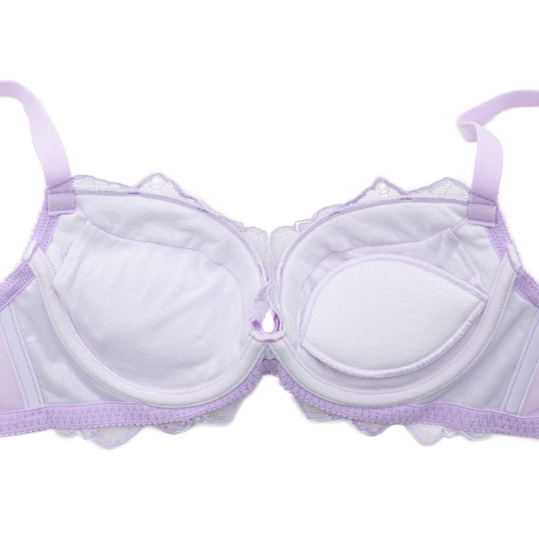 Lavender Lace Full Figure Push-up Open Tip Bra 