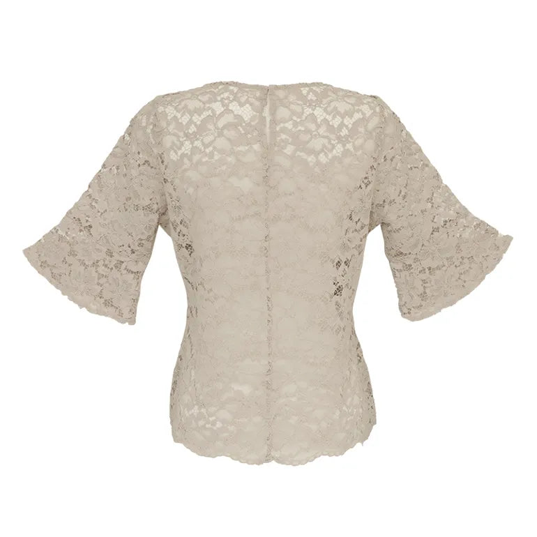 Floral Lace Half-Sleeve Top