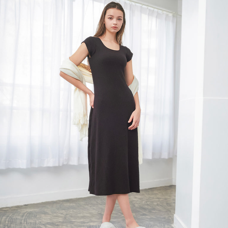 Velour Ribbed Dress