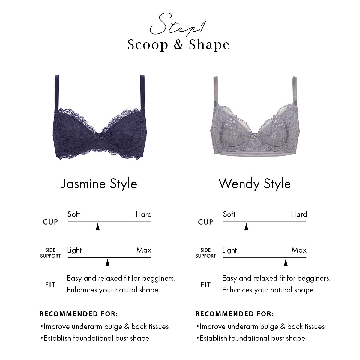 Step 1 Jasmine Scoop Shaping Bra | Natural Cleavage Shape