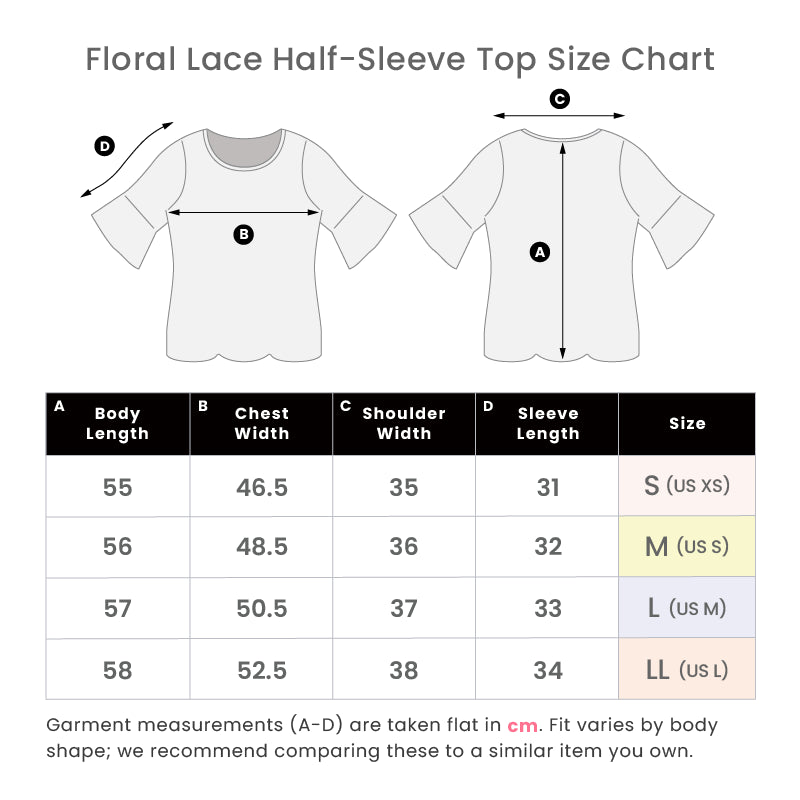 Floral Lace Half-Sleeve Top