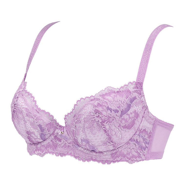 Victoria's Secret Lavender Purple & Pink Lace Overlay Push-Up Bra