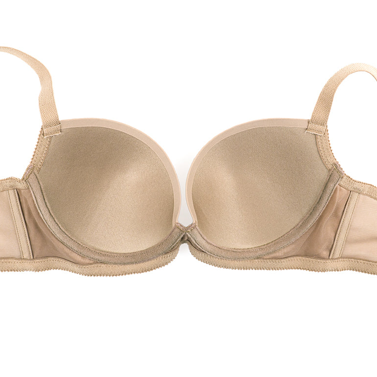 Officpb Women's Push Up Jacquard Bra Comfort Padded No Underwire Bras Lift  Up Add One Cup Full-Coverage Seamless T-Shirt Bra Beige : :  Clothing, Shoes & Accessories
